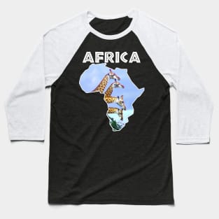 African Wildlife Continent 4 Giraffes Baseball T-Shirt